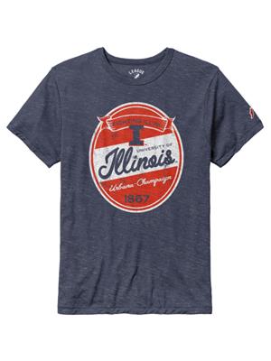 Image of ILLINOIS VICTORY FALLS S/S TEE SHIRT -  heathernavy